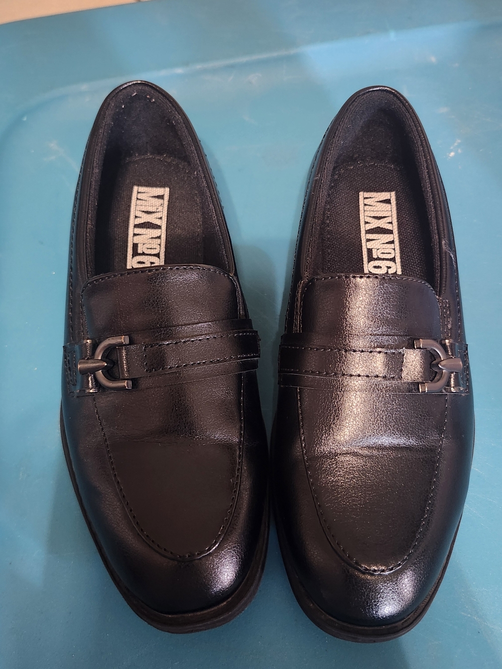 Black Leather Slip-On Loafers for Boys